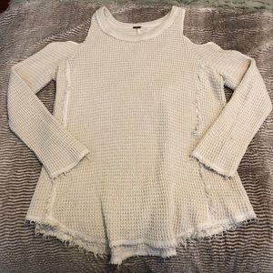 Off White Free People thick knit sweater